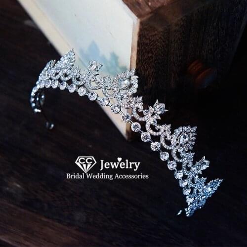CC Crowns for Women Wedding Accessories Water Drop Shape Tiara Bridesmaids Engagement Hair Ornaments Simple Design Hairband HS48