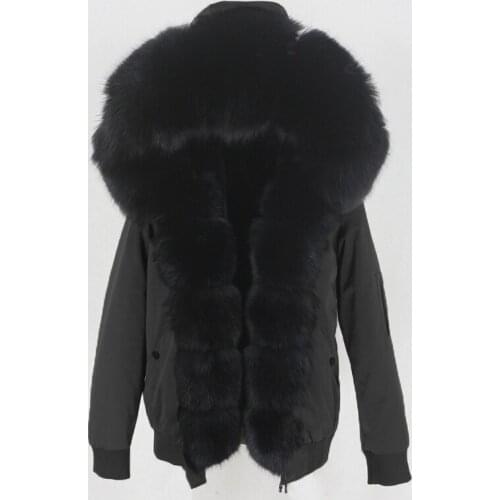 MENINA BONITA 2021 Bomber Waterproof Parka Winter Jacket Women Natural Real Fox Fur Collar Hood Coat Detachable Warm Outerwear