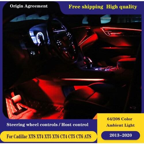 64/208 Color Ambient Light Lamp For Cadillac XTS ATS XT4 XT5 XT6 CT4 CT5 CT6 Atmosphere Advanced Light Decoration Lamp Light