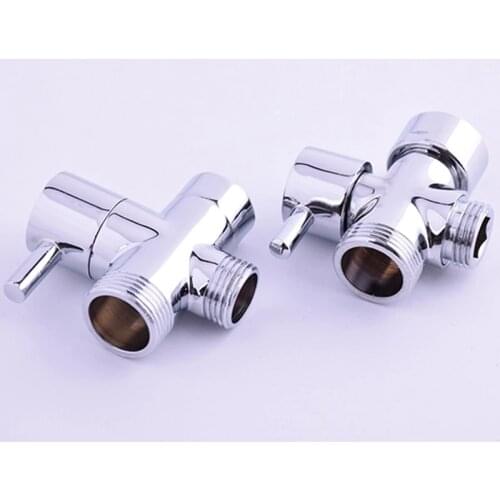 Bathroom Brass Quick Opening Tee Valve Diverter T Key 1/2" / 3/4" Switch Valve Shower Bidet 1 in 2 out Water Metal T Adapter