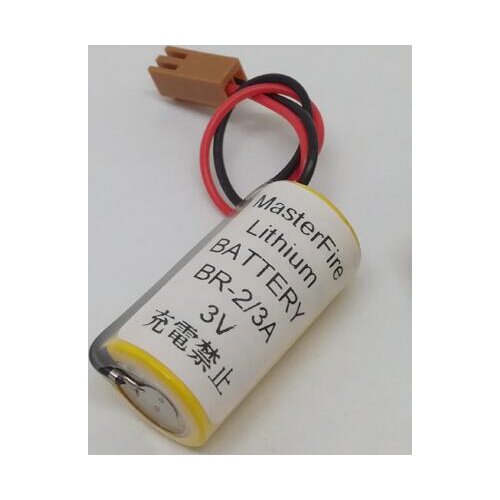 MasterFire New Original Battery For Panasonic BR-2/3A 3V PLC Lithium Battery Batteries With Two-hole Plugs