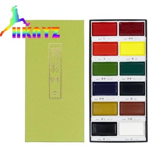 1sets Japan ZIG Kuretake Solid Watercolor Paint New Macaron Pastel Colors Watercolors Field Sketch Set for Painting Supplies