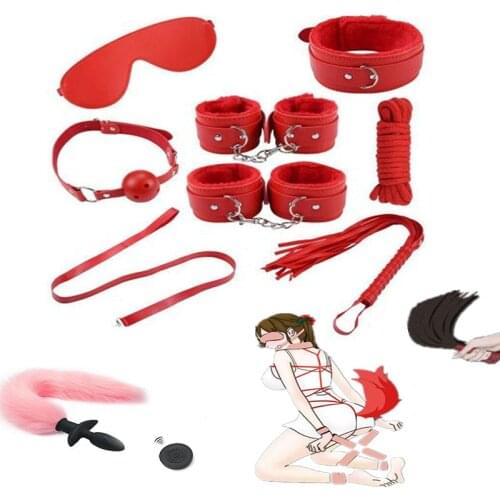 Bondage Gear Restraints Handcuffs For Sex Open Leg Ankle Neck Cuff BDSM Bondage Set Adult Flirting Sex Toys For Woman Couples