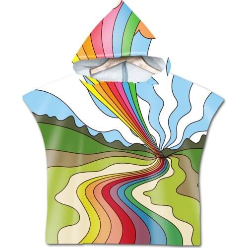 2020 New Baby geometric Bath Child Kid Hooded Cloak Bathrobe Towel Microfiber Beach Towel Children Bath Towel