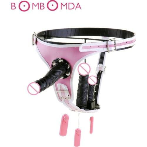 Wearable Vibrating Panties Dildo Chastity Pene Harness Dildos Anal Plug Vagina Stimulation Dildo Sex Products For Women Lesbian