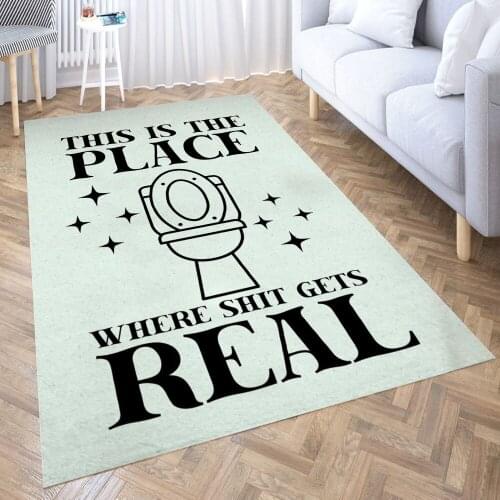 Where Shit gets Real Carpet for Living Room 3D Anime Cartoon Rug Gamer Teen Room Bedside Lounge Rug Kids Children Floor Mats