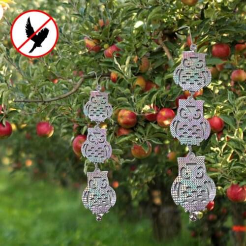 Bird Wind Chime Owl Hanging Bird Pendant Sheet Flashing Sheet Agricultural Bird Ribbon Flash Birds Repel Device Dropshipping