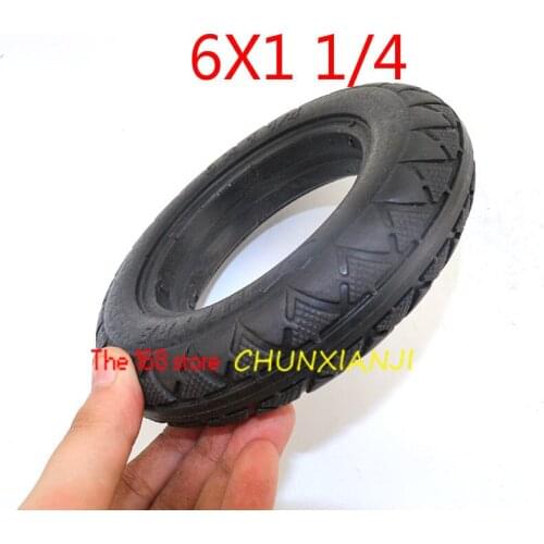 Size 6X1 1/4 Solid Tyre Explosion Proof Wear Resistance Suitable for Folding Bicycle Tires, Mini Surfing Electric Scooters
