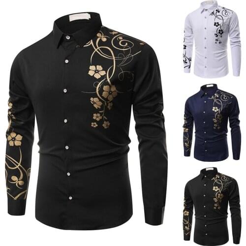 Mens Fashion Long-sleeved Shirt Lapel Printed Button Casual Shirt High Quality Comfy Daily Shirt Рубашка Мужская Dropshipping