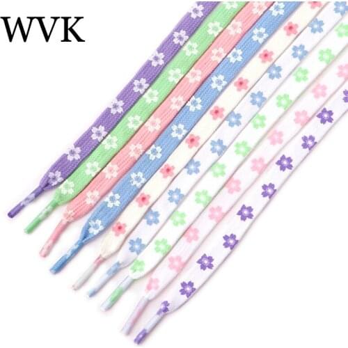 WVK Sakura Shoelaces Flat Little Daisies Shoe laces High-top Canvas Sneakers Shoelace AF1 Laces Shoe Strings 100/120/140/160CM