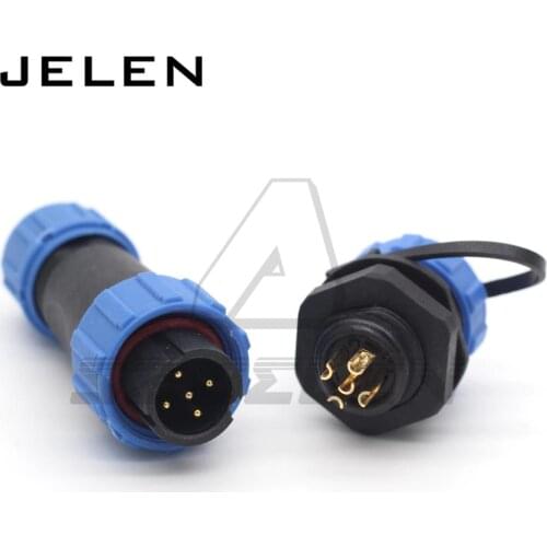 SP13 waterproof 5pin connector, LED power plug socket,IP68, Industrial electrical cable wire connector 5 pin ip38