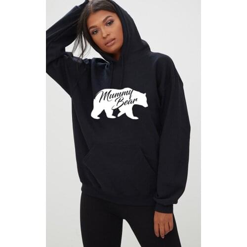 Skuggnas New Arrival Mummy Bear Hoodie Unisex Mothers Day Birthday Gift Mum Mama Hoody Christmas Gift Hood Drop ship