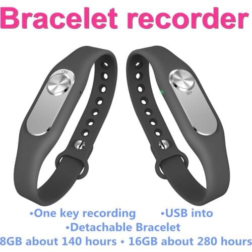 USB voice recorder USB audio recorder wristband continuous power supply for 20 hours and 16GB recording time 280 hours