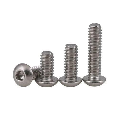 20PCS 10#-24UNC American Threaded Stainless Steel Allen Button Head Hex Socket Screw Round Head Bolts 10#-24*1/4 To 10#-24*1