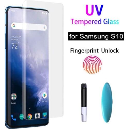20D UV Liquid Curved Full Glue Tempered Glass For Samsung Galaxy S8 S9 S10 Plus Note 8 9 S10 5G S10E Screen Protector UV Glass