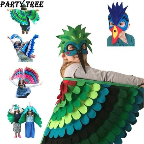 Child Cosplay Costume Carnival Costume Kids Birds Boys Costume for Kids Animal Wings with Masks Child Costume Set Halloween