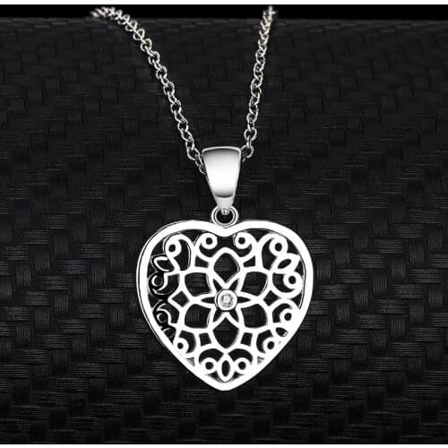 S925 Sterling Silver Heart-Shaped Love Hollow peach heart Jewelry Pendant The flower of life Ladies Secklace Simplicity Fashion