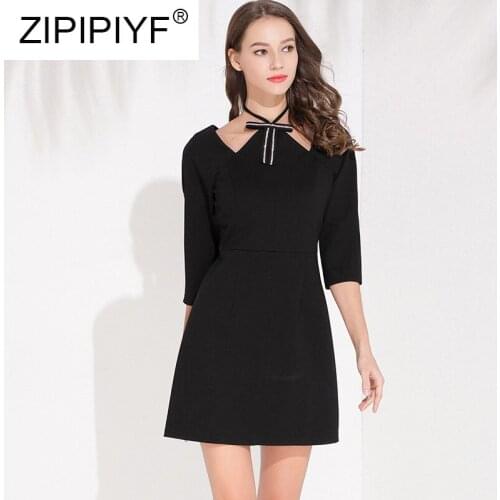 Winter Women Halter Neck Dress 2018 Half Sleeve Sexy Backless Knitted Dresses Body-con Party Casual Sexy Sweater Dresses Z038