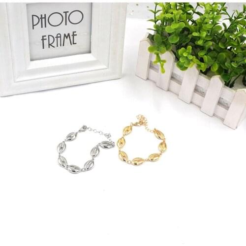 WTLTC Gold Sliver Color Metal Sea Shell Bracelets for Women Bohemia Cowrie Bracelet Handmade Chains Bangles Adjustable Bijoux