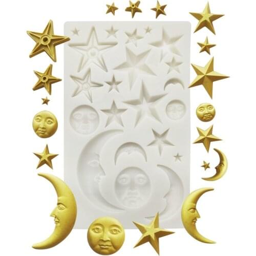 Star Moon Face Shaped Baking Silicone Mold Home Fondant Tool Dessert Chocolate Mould Kitchen Gadgets Cake Decorating Tools