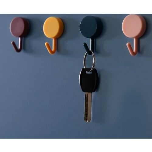 10Pcs Double-Sided Adhesive Wall Hooks Hanger Strong Cute Hook Suction Cup Sucker Wall Storage Holder For Kitchen Bathroo