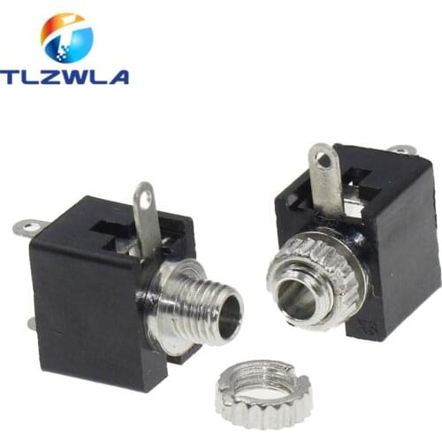 100Pcs PJ-201M 2.5MM Headphone jack Audio jack 2.5 Mono Audio Socket PJ201 3 Feet