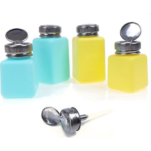 120ML/180ML Nail Art Bottle Empty Pumping Dispenser Cleanser Container Nail Polish UV Gel Remover Press Tool