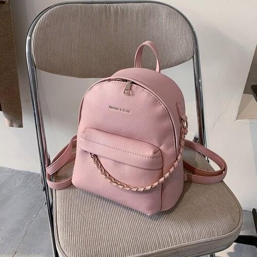 Brand Design Women Backpack Small Fashion Chain School Bag for Teenager Girls PU Leather Travel Female Shoulder Bag Lady Daypack