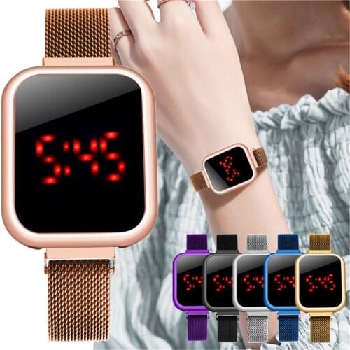Fashion Women Magnet Watchband Wristwatch Touch Screen LED Digital Sports Watch Women Electronic Watches