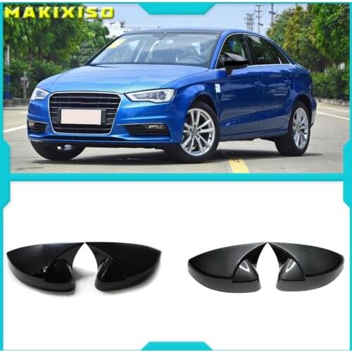 A3 Mirror Cover For Audi RS3 8V S3 Carbon RearView Mirror Cover With & Without Lane Side Assist Replacement 2014-2017 2018 2019