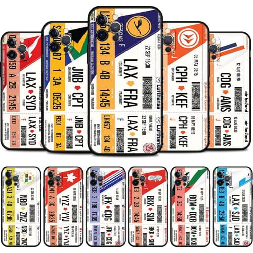 Boarding Pass Air Ticket Cell Phone Case for iPhone 11 Pro 12 Mini XR X 7 8 6 6S Plus XS Max 5 5S SE 2020 Mobile Phones Cover