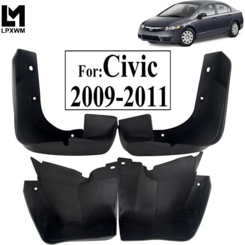 1Set Mud Flaps Flap plash Guard Mudguard For Honda Civic 2dr Coupe 2009-2011 Front And Rear Exterior Parts MGF04