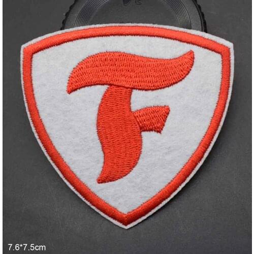 Red Letter F Fire Face Stone Five Hot Iron On Patch Embroidered Embroidery Clothes Patch For Clothing Clothes Stickers Garment