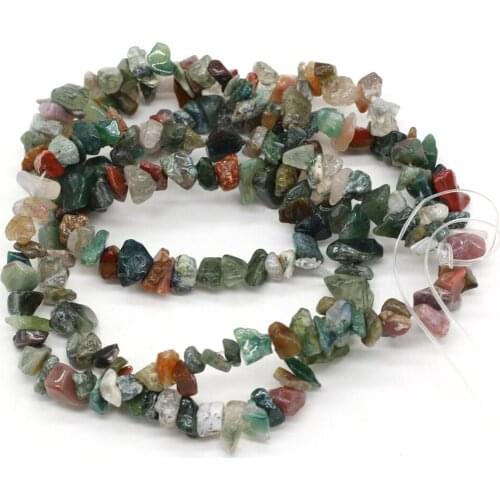 Fashion Spaced Beads Natural Stone Indian Agate Gravel Beaded for Jewelry Making DIY Bracelet Necklace Accessories Gift 5-8mm