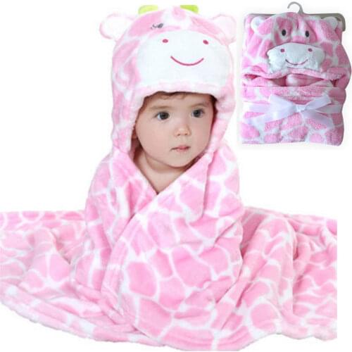 Hooded Animal Baby Blanket Newborn Bath Towel Bathrobe Cloak Soft Sleeping Bag