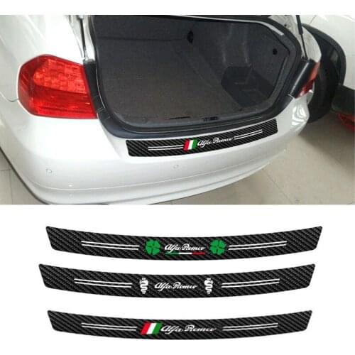 New 3D 5D Carbon Fiber Car Rear Bumper Trunk Cover Trim Guard Plate Decal Sticker for alfa romeo Giulia ALFA GT