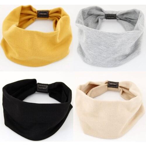 Big Wide Cotton Headband for Women Hair Accessories Fashion Solid Color Hairbands Korean Soft Head Band Girl Sport Turban