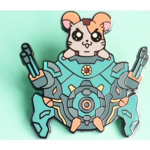 Overwatchs Funny Hammonds Hamtaro Mash Up Hard Enamel Pin Fashion Cute Animal Hamster Brooch Shooting Game Fan Unique Gift