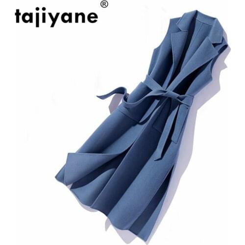 Vest Women 100% Wool Coat Autumn Winter Jacket Women Clothes 2021 Korean Double Side Long Vest Woolen Coat Casaco Feminino ZT740