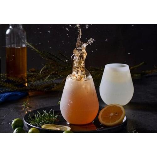 1PC 400ML Portable Silicone Wine Glass Bottle Pocket Travel Whiskey Beer Cup Flexible Unbreakable Mug Cups Barware OK 1192