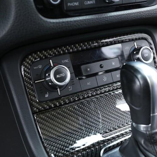 Carbon Fiber Car Accessories Interior Center Control Air Condition Switch Cover Trim For VW Touareg 2011 - 2015 2016 2017 2018