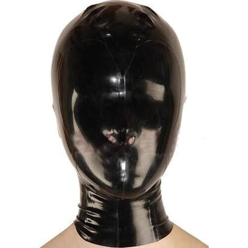 Sexy lingerie exotic unisex black latex full face hoods nose holes cekc zentai fetish customize size costumes