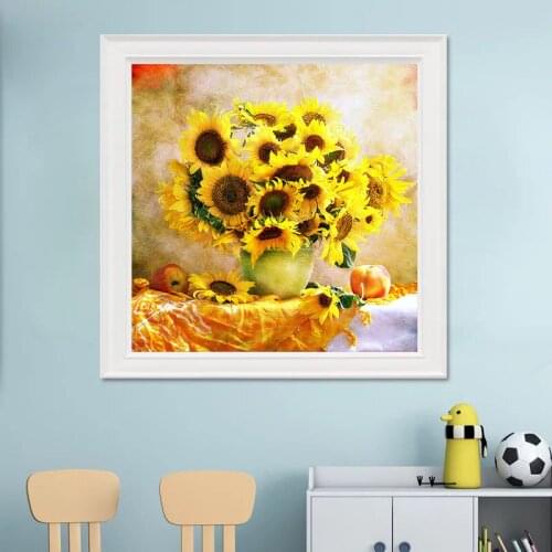 Diamond painting 5d Flower Home Resin Diamond Painting fruit full drill square/roumd DIY Diamond embroidery sunflower