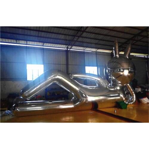 Large Silver Inflatable Toys Customized Inflatable Mirror Rabbit New Lovely Inflatable Cartoon For Advertising