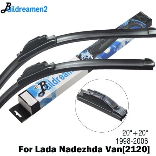 Buildreamen2 2 Pieces Car Styling Wiper Blade Rubber Windscreen Wiper For Lada Nadezhda Van [2120] Fit Hook Arms 1998-2006