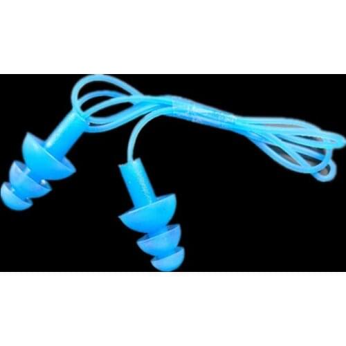 C349 Comfortable soft waterproof swimming wired earplugs Christmas tree three-layer protection swim earplugs 7 color Optional