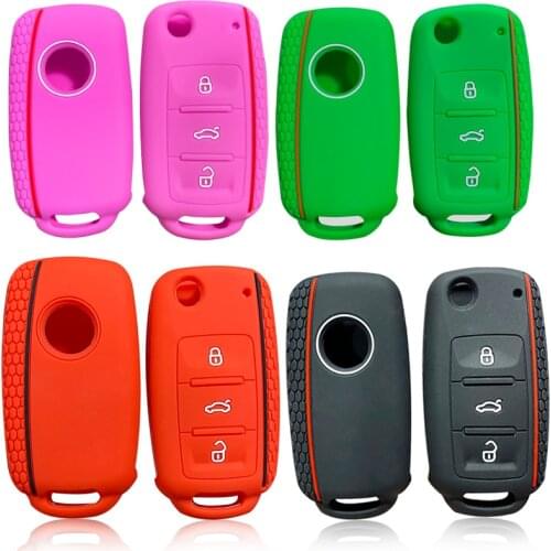 Dont Touch My Key Case For Volkswagen Vw GOLF POLO Bora Passat Beetle For Seat Key Cover Case Silica Gel Case For Keychain Alarm