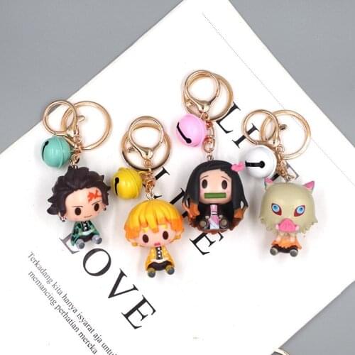 IVYYE 1Sets Kimetsu no YaibaAnime Action Figure Key Chain Figures Keyring Toys Keychain Keyholder Unisex Birthday Gifts