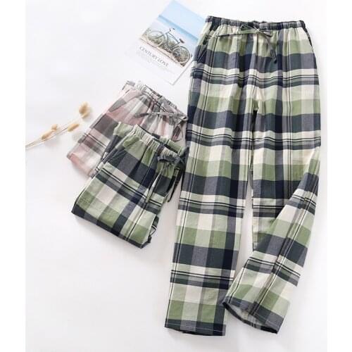 Fdfklak Summer Couple Cotton Pajama Sleepwear Pants Hot Sale Sleep Pants For Male Pajamas Pants Bottoms Casual Home Trousers