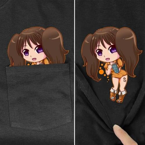 Cotton T-Shirts Pocket The Seven Deadly Sins 3D Printed T-shirt for Women Diane Serpents Sin of Envy Funny Casual Cotton Shirts